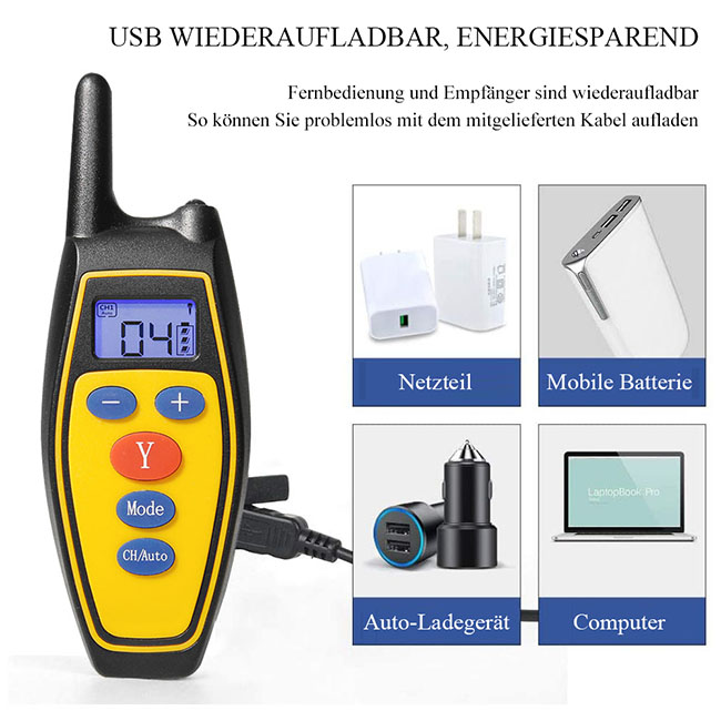 2 in 1  Fernbedienung wasserdichte wiederaufladbare Erziehungshalsband Automatische Anti-Bark für 2 hunde