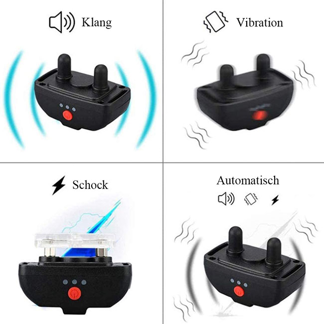 2 in 1  Fernbedienung wasserdichte wiederaufladbare Erziehungshalsband Automatische Anti-Bark für 2 hunde