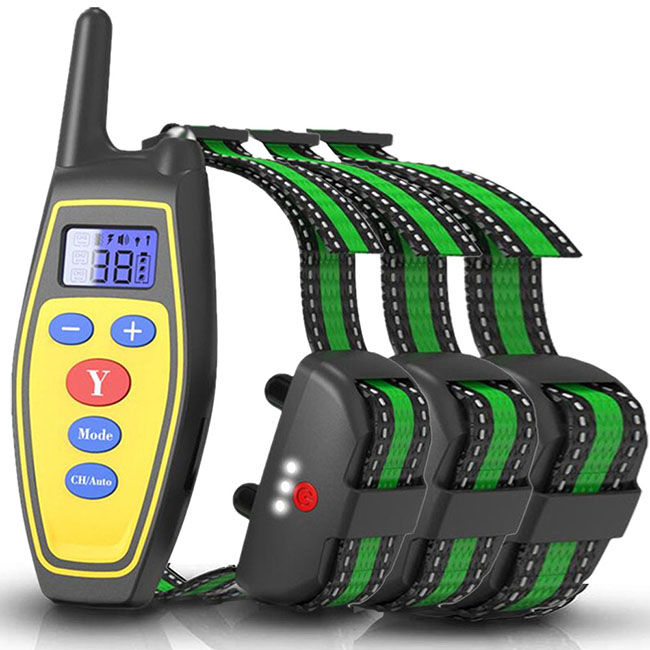 2 in 1  Fernbedienung wasserdichte wiederaufladbare Erziehungshalsband Automatische Anti-Bark für 3 hunde