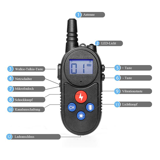 Hundetrainingshalsband mit Walkie-Talkie Fernbedienung Entfernung Bis zu 1000m Für 2 Hunde