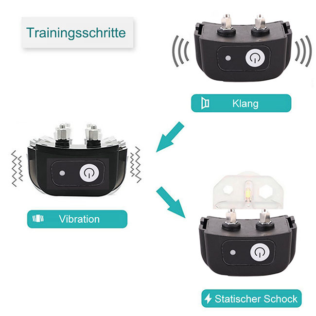 Wiederaufladbare und wasserdichte 300m Hundeerziehung halsband fuer 2 hunde