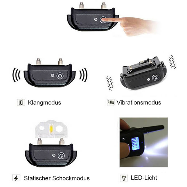 Wasserdicht & wiederaufladbare 300m Hundeerziehung halsband mit Ton/Vibration Erziehungshalsband fuer Hunde